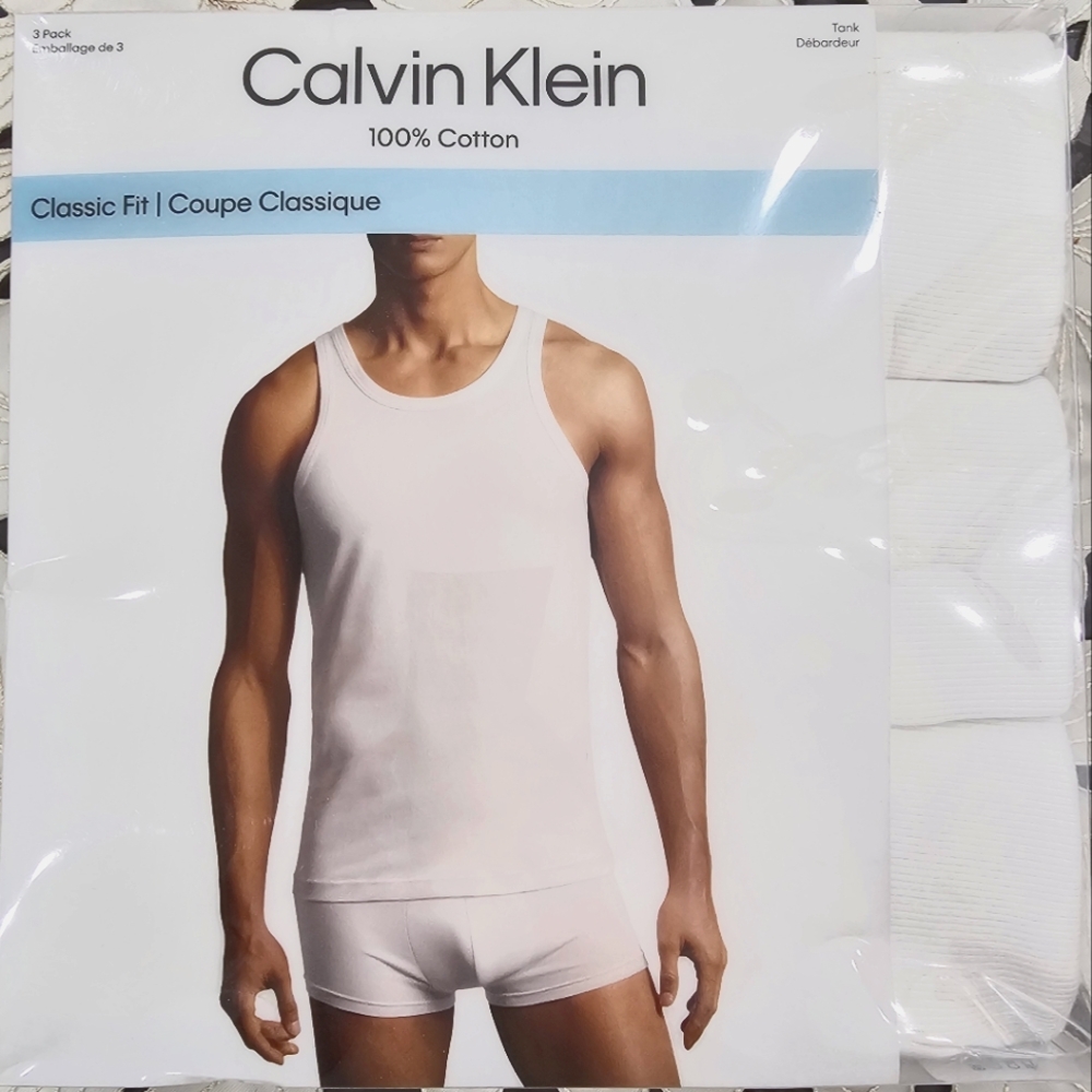 Calvin Klein White Men's Small Classic Fit Tank Top Undershirts (Brand New)